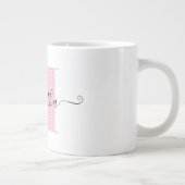 Grande Tasse Monogramme à pois rose clair et blanc féminin (Droite)