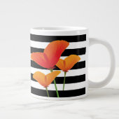 Grande Tasse Monogramme à rayures noires chic (Droite)