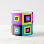 Grande Tasse Monogramme Carré géométrique CMJN (Devant)