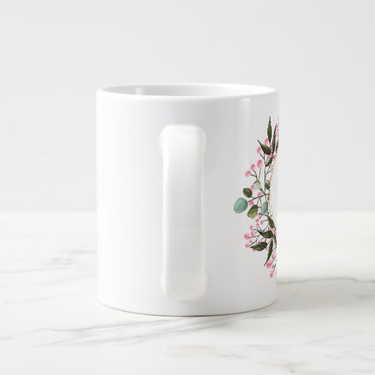 Grande Tasse Monogramme circulaire rose modifiable initial (Dos)