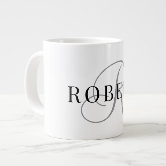 Grande Tasse Monogramme Classique Initial Nom (Devant gauche)