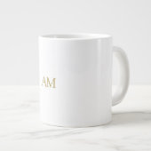 Grande Tasse Monogramme couleur or Initiales Calligraphie Pro (Devant droit)