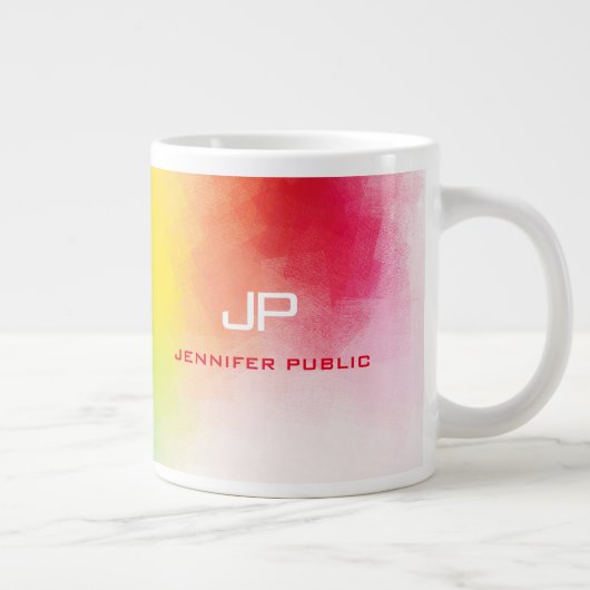 Grande Tasse Monogramme Couleurs arc-en-ciel Couleur Modèle Abs (Droite)