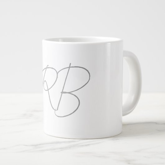 Grande Tasse Monogramme créatif unique tendance Lettres initial (Devant droit)