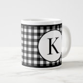 Grande Tasse Monogramme de Buffalo Plaid (Devant droit)