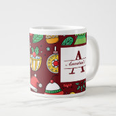 Grande Tasse Monogramme de canicules de Noël (Devant droit)
