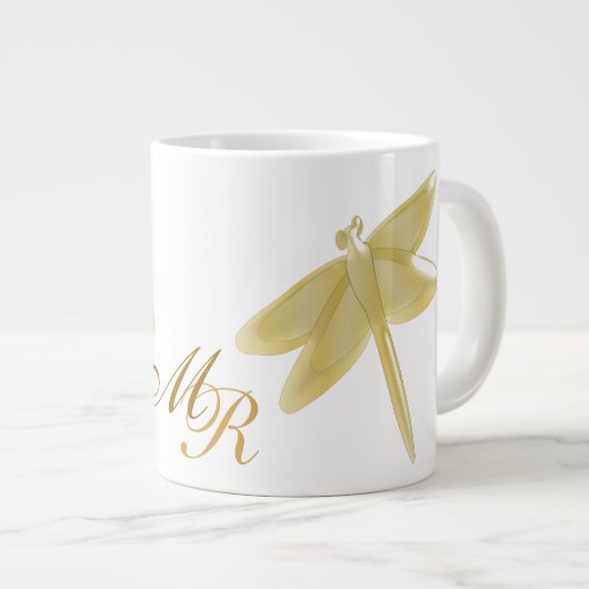 Grande Tasse Monogramme de conception de libellules (Devant droit)