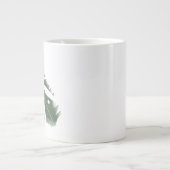 Grande Tasse Monogramme de feuillage de feuille de Monstera min (Devant)