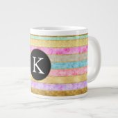 Grande Tasse Monogramme de l'aquarelle d'or (Devant droit)