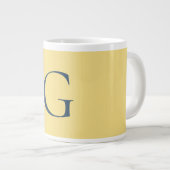 Grande Tasse Monogramme de lettre initiale Jasmine Gris Ardoise (Devant droit)