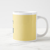 Grande Tasse Monogramme de lettre initiale Jasmine Gris Ardoise (Droite)
