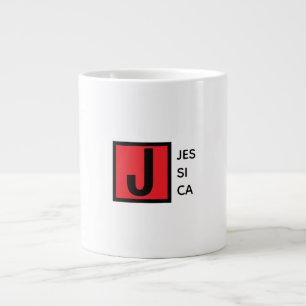 Grande Tasse Monogramme de nom professionnel élégant moderne