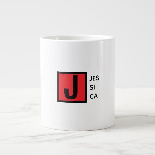 Grande Tasse Monogramme de nom professionnel élégant moderne (Devant)