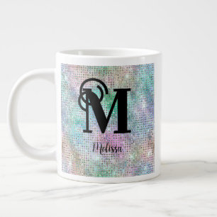 Grande Tasse Monogramme de Parties scintillant Pastel Moderne