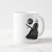 Grande Tasse Monogramme de Pleine lune de faucon (Devant droit)