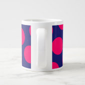 Grande Tasse Monogramme de point rose clair et bleu minuit (Dos)