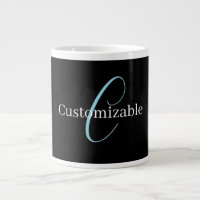 Monogramme de script cursif éditable Noir Bleu Bla