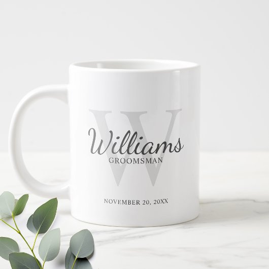 Grande Tasse Monogramme de script personnalisé et Groomsmen de 
