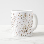 Grande Tasse Monogramme Delicate Fleurs sauvages Brown Feuilles (Devant droit)