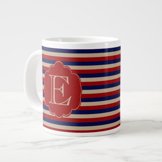 Grande Tasse Monogramme d'hiver rustique (Devant gauche)