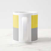 Grande Tasse Monogramme d'initiales modernes jaune et gris (Dos)