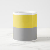 Grande Tasse Monogramme d'initiales modernes jaune et gris (Devant)