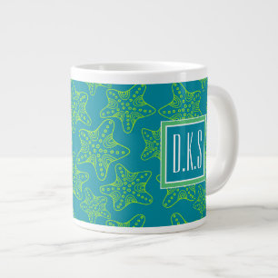 Grande Tasse Monogramme du motif de foule d'étoiles de mer
