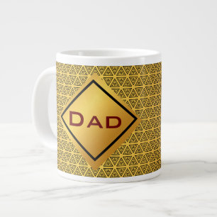 Grande Tasse Monogramme du motif d'or Jumbo