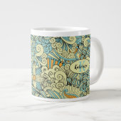 Grande Tasse Monogramme floral Abstrait Vintage (Devant droit)