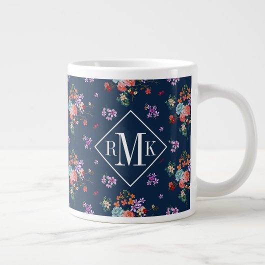 Grande Tasse Monogramme| Flore du bouquet de rose (Droite)