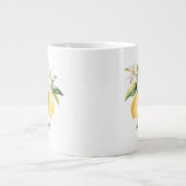 Grande Tasse Monogramme Fruits de citron Fleurs blanches Branch (Devant)