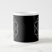 Grande Tasse Monogramme géométrique noir et blanc (Devant)
