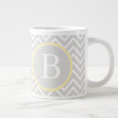 Grande Tasse Monogramme jaune Chevron (Droite)