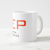 Grande Tasse Monogramme moderne noir blanc tendance rouge (Devant droit)