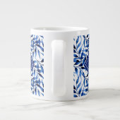 Grande Tasse Monogramme| Motif d'encre d'aquarelle peinte à la (Dos)