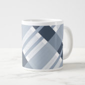 Grande Tasse Monogramme Motif rayé de la Marine bleue Jean (Devant droit)