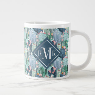 Grande Tasse Monogramme Motif Soft Patel Cactus