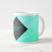 Grande Tasse Monogramme noir et bleu de la menthe (Devant droit)