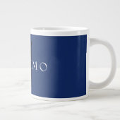 Grande Tasse Monogramme Noir Professionnel Bleu Votre Nom (Droite)