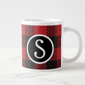 Grande Tasse Monogramme personnalisé de buffle rouge et noir (Droite)