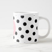 Grande Tasse Monogramme points noirs et blancs Rose (Droite)