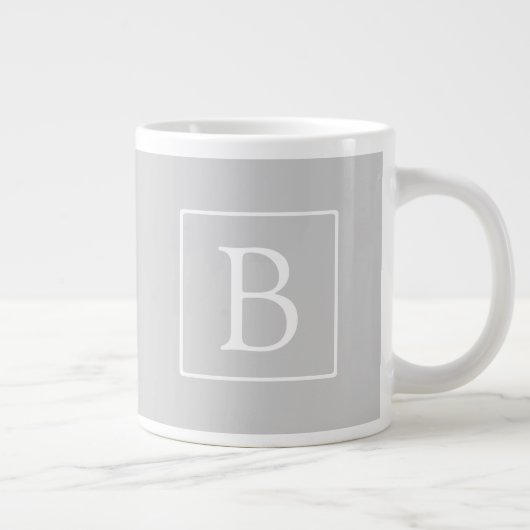 Grande Tasse Monogramme simple gris clair (Droite)