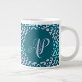 Grande Tasse Monogramme vert géométrique moderne du milieu du s (Droite)