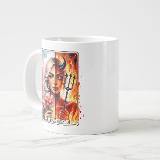 Grande Tasse Mood Swings, Fun, tarot, menopause, mood, humor (Devant gauche)