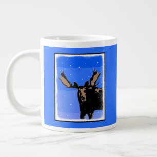 Grande Tasse Moose en hiver - Art original de la faune