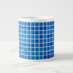 Grande Tasse Mosaïque bleue Abstraite