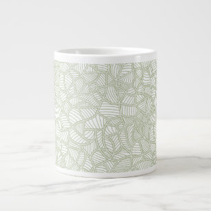 Grande Tasse Mosaïque feuille aléatoire vert pâle