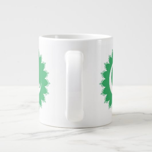 Grande Tasse Mosquée blanche en Crescent Moon Ramadan vert (Dos)