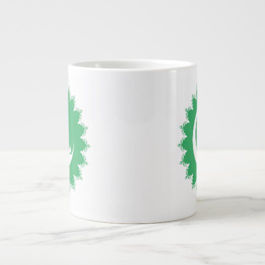 Grande Tasse Mosquée blanche en Crescent Moon Ramadan vert (Devant)