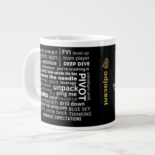 Grande Tasse Mot de passe amusant Cloud Custom Business Logo Mu (Devant gauche)